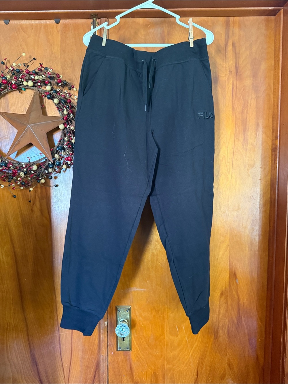 Fila Black Drawstring Jogger Sweatpants